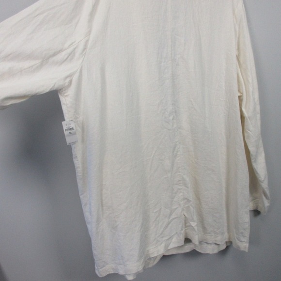 Old Navy Oversized Blazer Women XXL Ivory Linen Coastal Grandma Beach Casual 512 - Picture 8 of 12